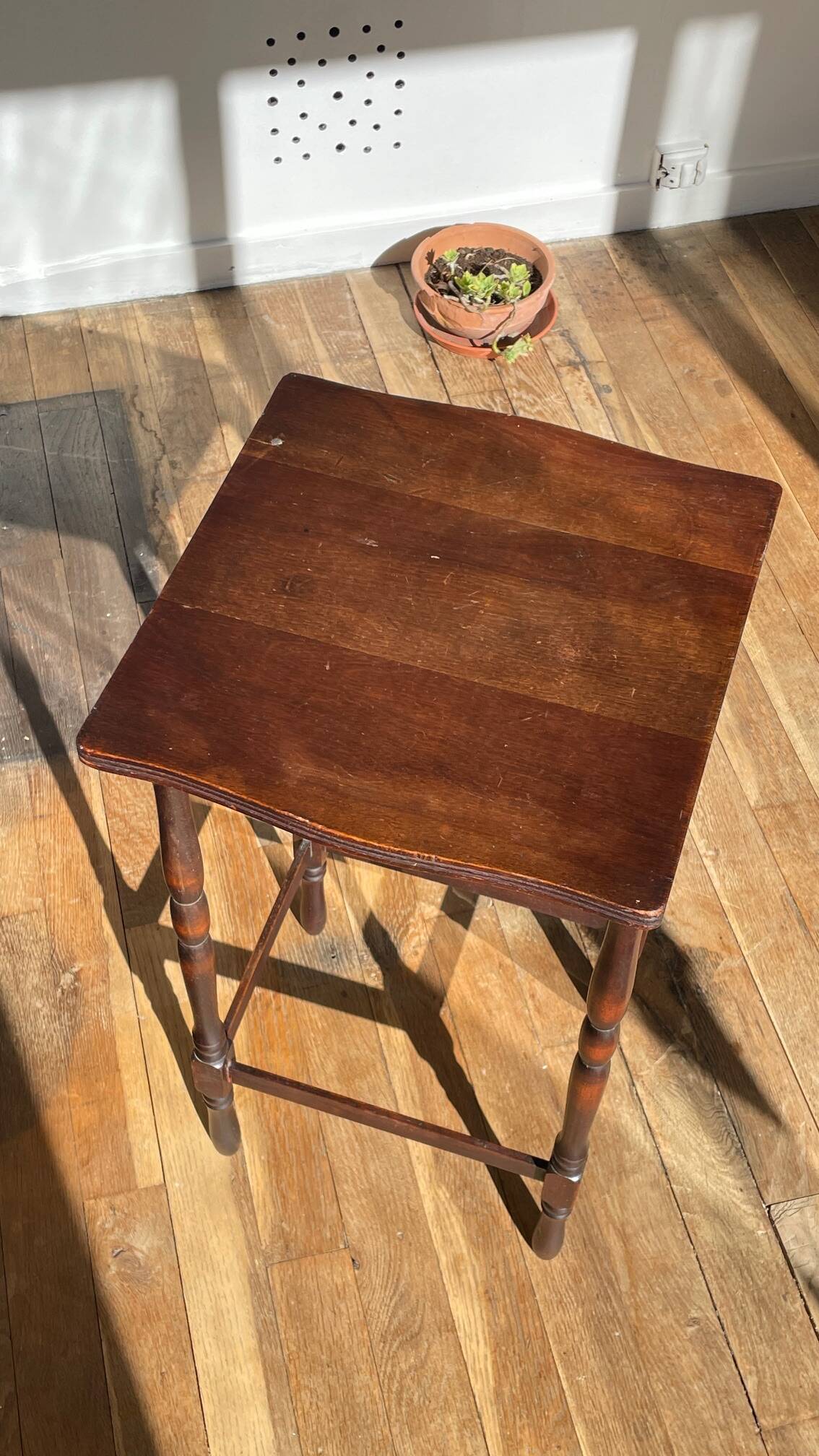 Turned Wood Style Bedside Table