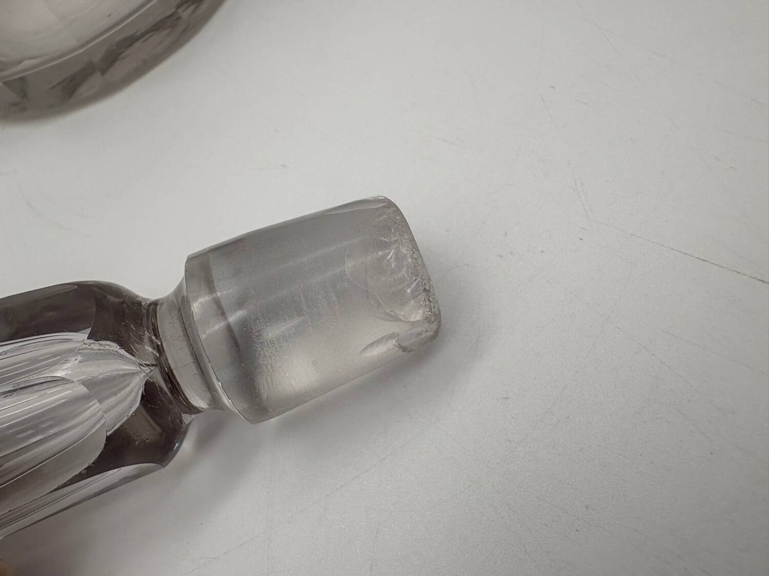 Antique engraved crystal decanter for Rum, 19th century