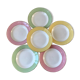 Lot of 6 hollow plates Saint-Amand 60s pastel