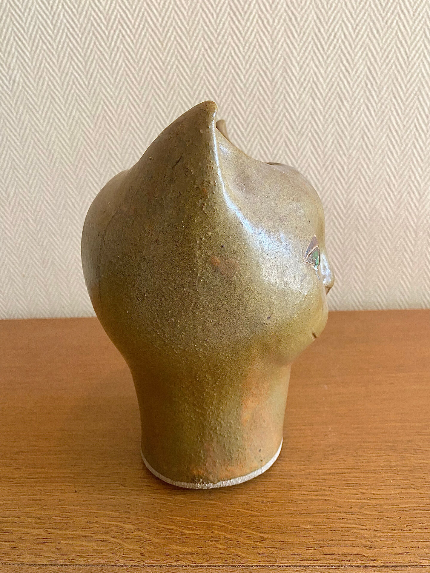 Vase sculpture cat in stoneware Johanna Grothendieck