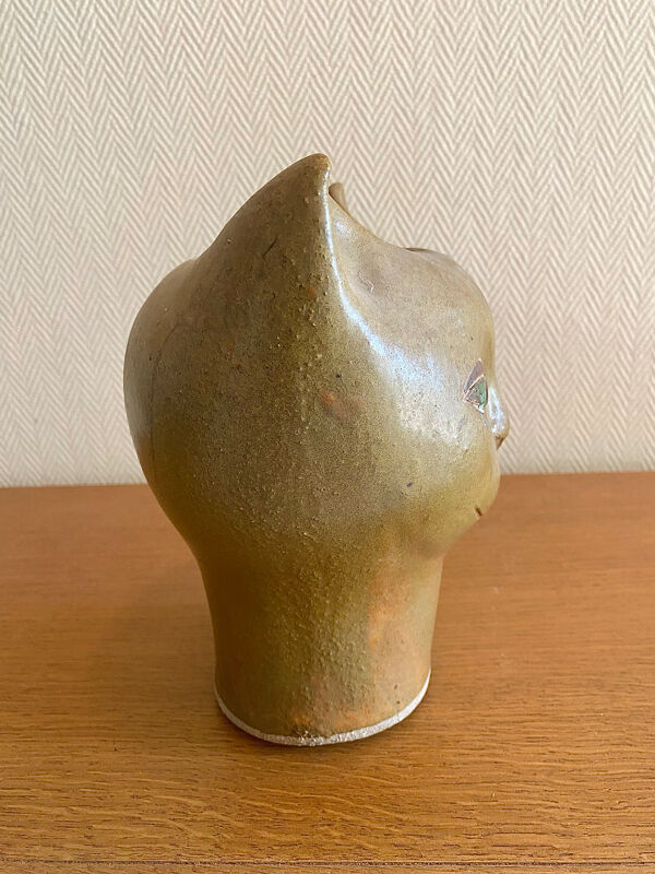Vase sculpture chat en grès attribué à Johanna Grothendieck