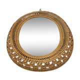 Miroir ovale en rotin