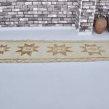 White And Brown Floral Runner Carpet sku 2069