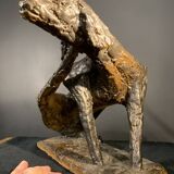 Animal Sculpture Dog, Glazed Stoneware, Unique Piece, 1960s