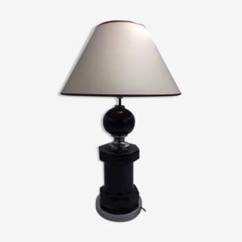 Lamp in ceramic and chrome, 80s