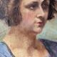 Oil on canvas portrait, vintage, bohemian countryside decoration.