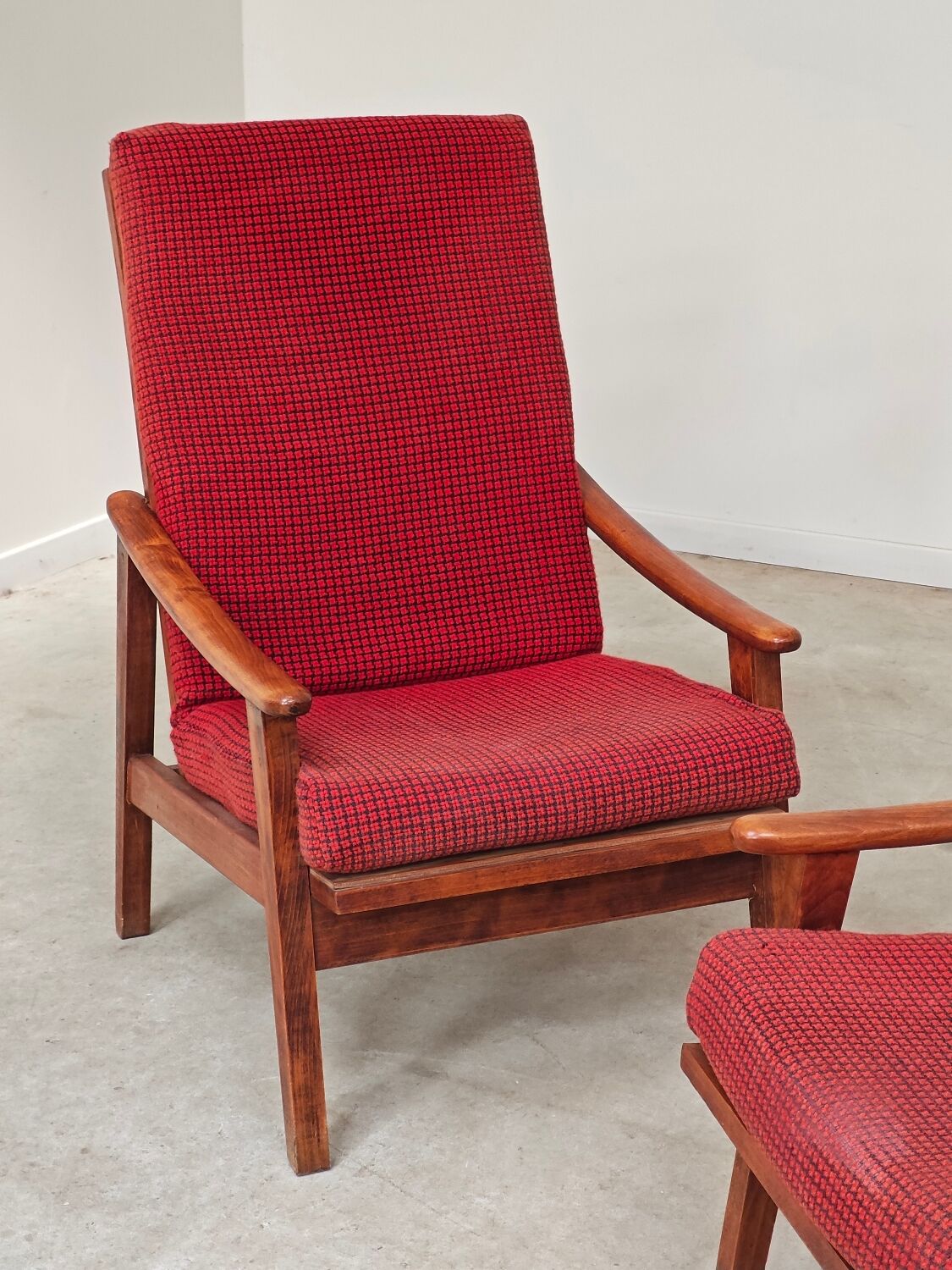 Pair of Scandinavian style armchairs, French made 1970.