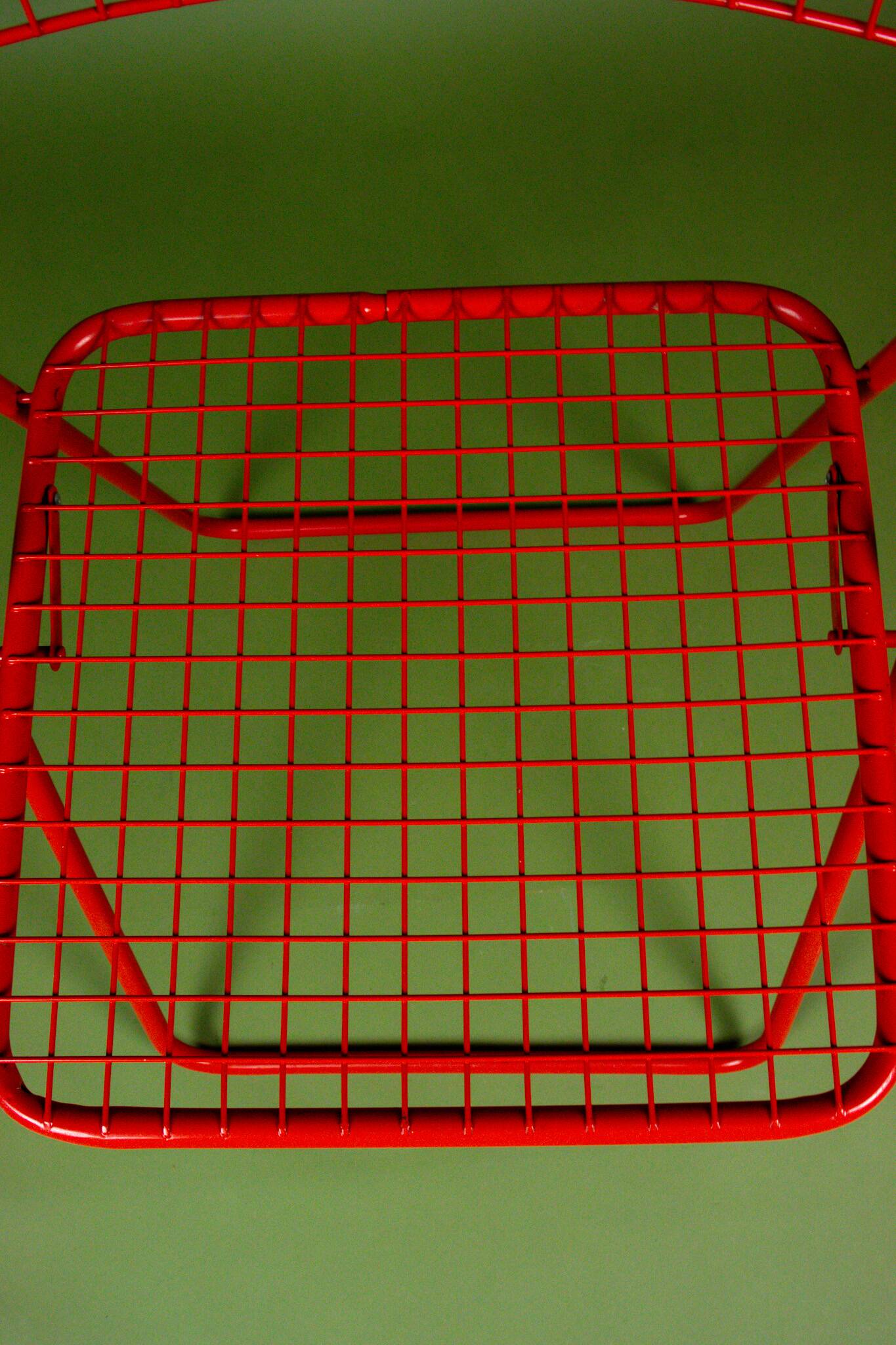 Red metal chair Ted Net Ikea vintage by Niels Gammelgaard