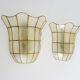 Pair of vintage wall lamps in mother-of-pearl and gilded brass 1970