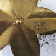 Set of 2 vintage brass flower candle holders NIJHOF Holland