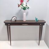 Vintage Ebonized Beech Console Table by Paolo Buffa with Glass Top, Italy