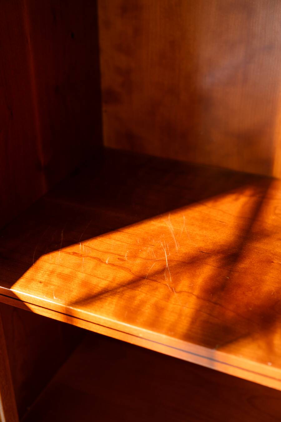 1970s Modular Corner Cabinet in Cherrywood with Glass and Carved Doors – “Fox Hunt” Design