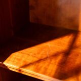 1970s Modular Corner Cabinet in Cherrywood with Glass and Carved Doors – “Fox Hunt” Design