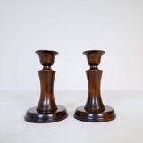 Mid-century set of 4 birch candlesticks by Carl Malmsten, Sweden, 1960s.