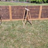 Large 400 cm harvest table and 2 benches 1960