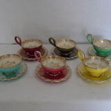 Series of 6 cups and colorful 60s cups