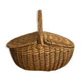 Braided wicker basket