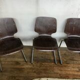 Series of 5 retro vintage stackable chairs flototto pagholz by adam stegner 1960 1970