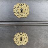 Commode ancienne d'époque restauration patinée noire