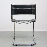 Vintage black leather bauhaus chair, italy