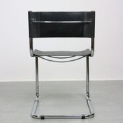 Vintage black leather bauhaus chair, italy