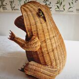 Wicker frog magazine holder Olivier Cajan