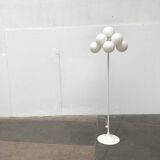 Minimalist glass and metal floor lamp from Switzerland, mid-century by E.R. Nele for Temde, 1960s.