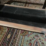 Wood, cane and glass coffee table