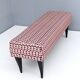 Pair of Benches with Red Patterned Fabric Upholstery, Italy