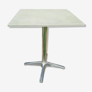 Table bistrot vintage années 70  pied aluminium