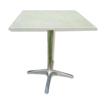 Table bistrot vintage années 70  pied aluminium