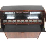 Rosewood bar cabinet "SK 661" and its 2 stools, Johannes Andersen, Denmark, 1960