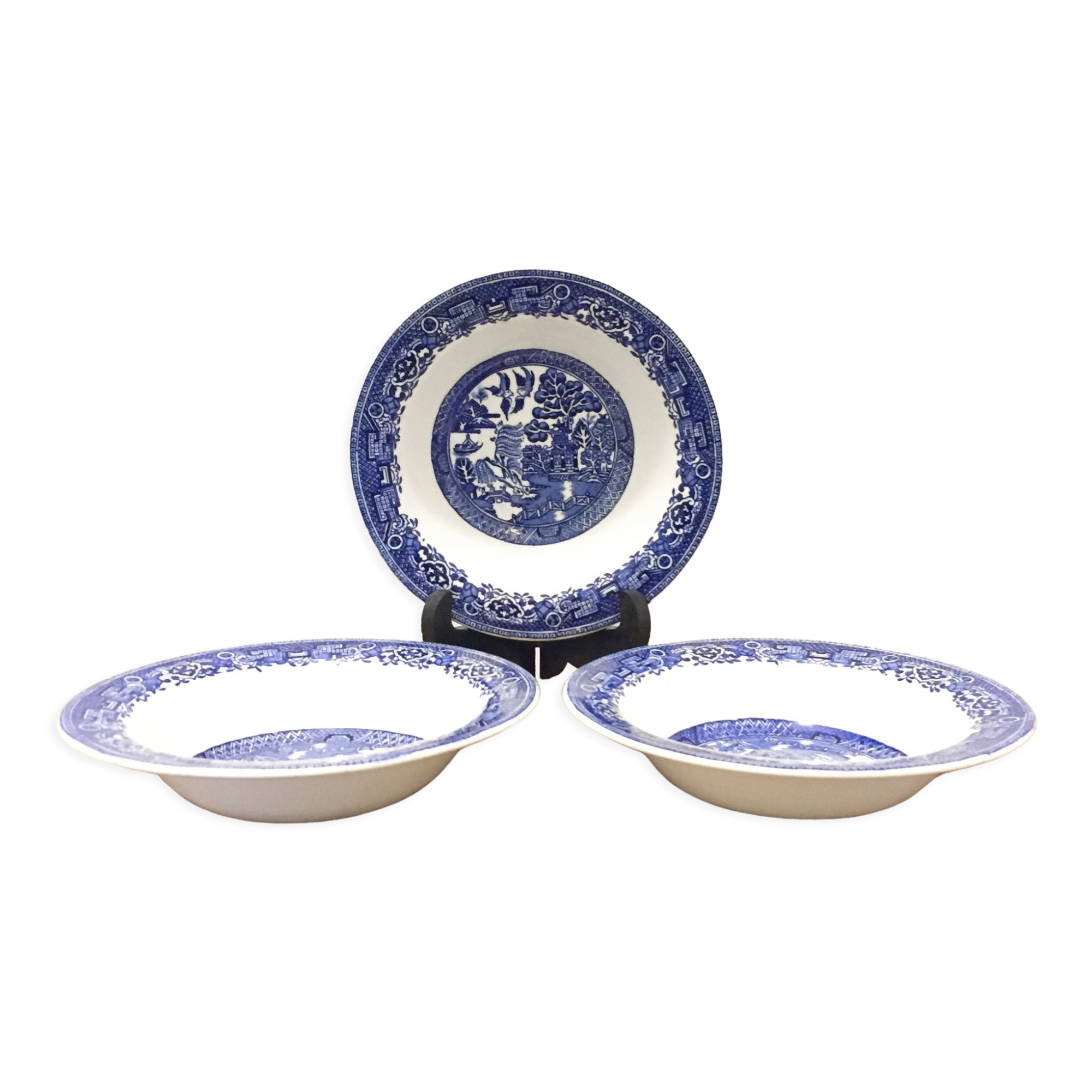 Set of 3 “Willow” cereal bowls from Woods & Sons England