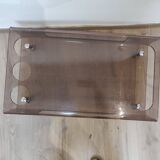 Rolling bar coffee table in vintage plexiglass 70s