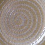 Lot de 5 anciennes assiettes plates Longchamp jaune soleil