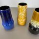 Set of Three Pottery Fat Lava "Supercolor" Vases Made by Scheurich Germany 1970s