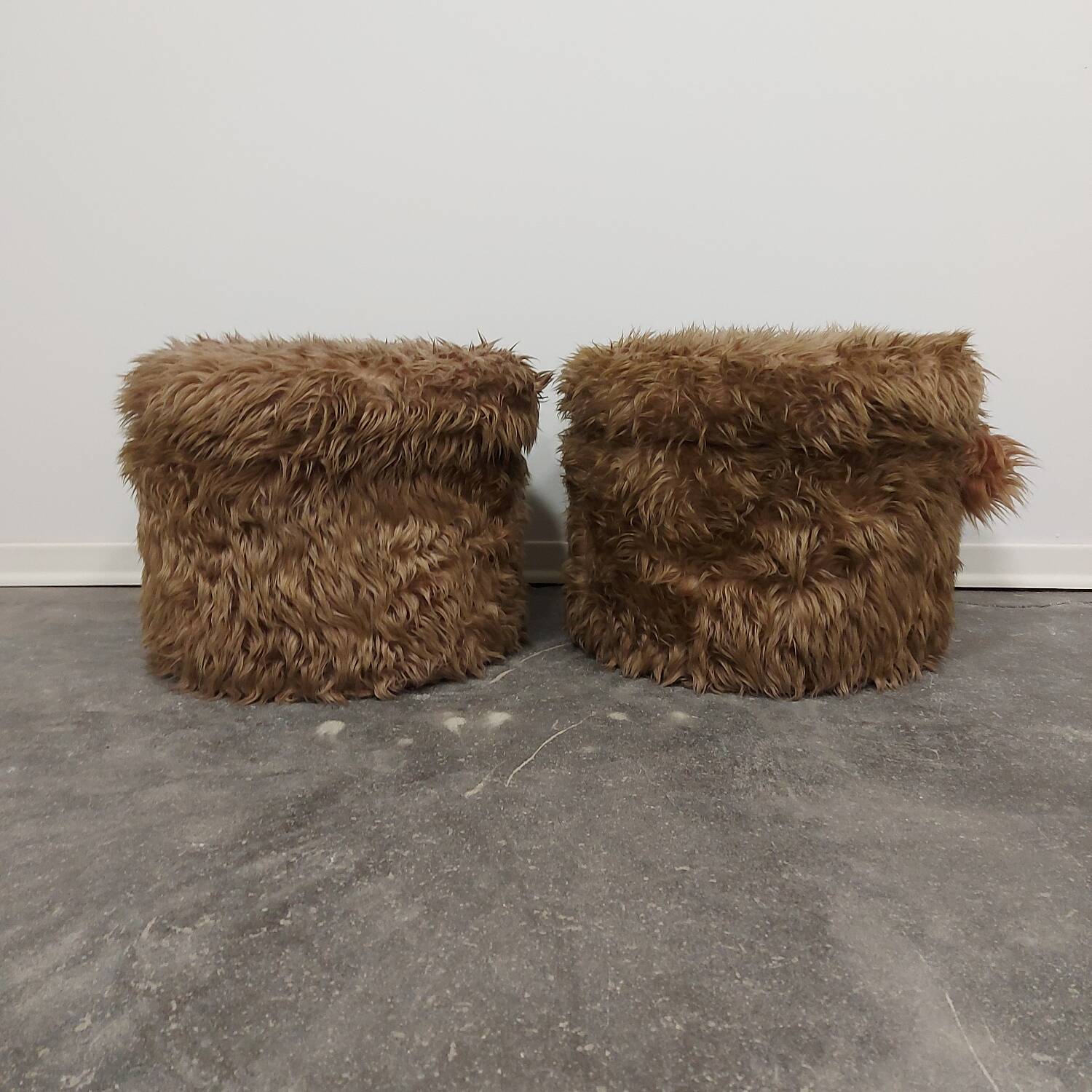 Paire de tabourets/rangements/tables basses années 1990