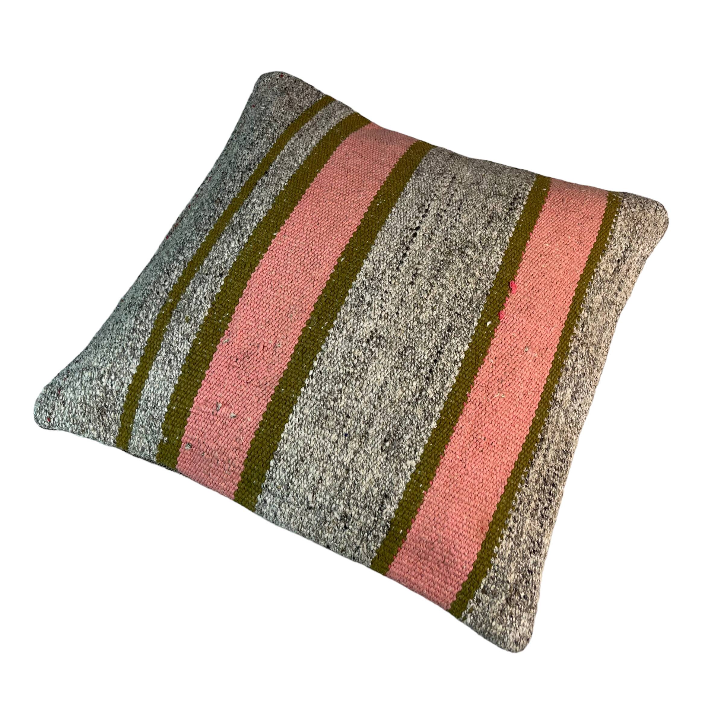 Vintage turkish kilim cushion cover , 40 x 40 cm