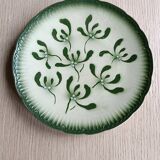 Rare Badonviller plates late 19th mistletoe decor