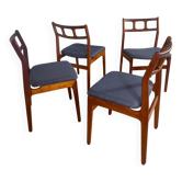 Ensemble de 4 chaises de salle à manger danoises en teck, années 1960