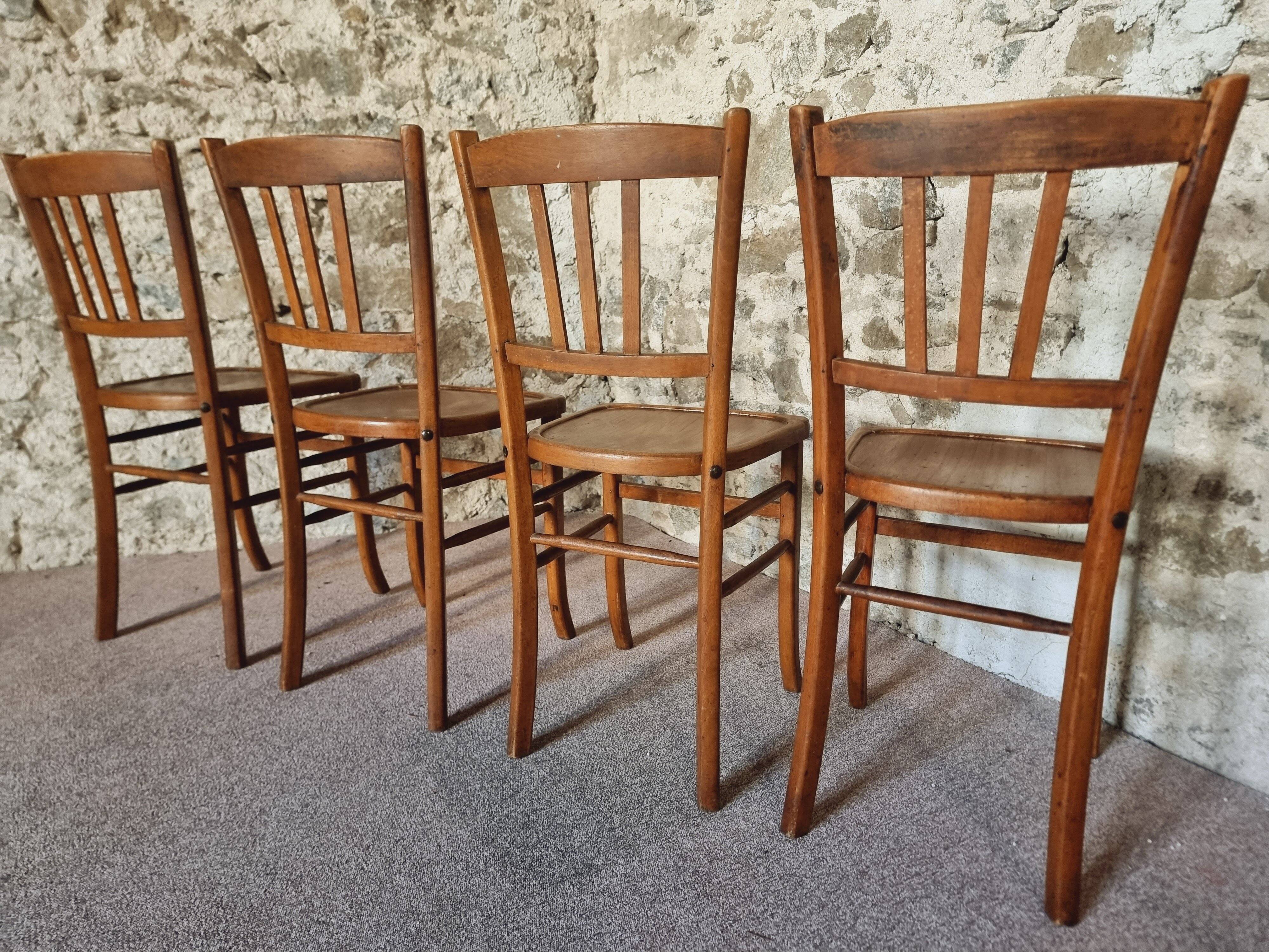 Set of 4 vintage Luterma beech bistro chairs – 1950s