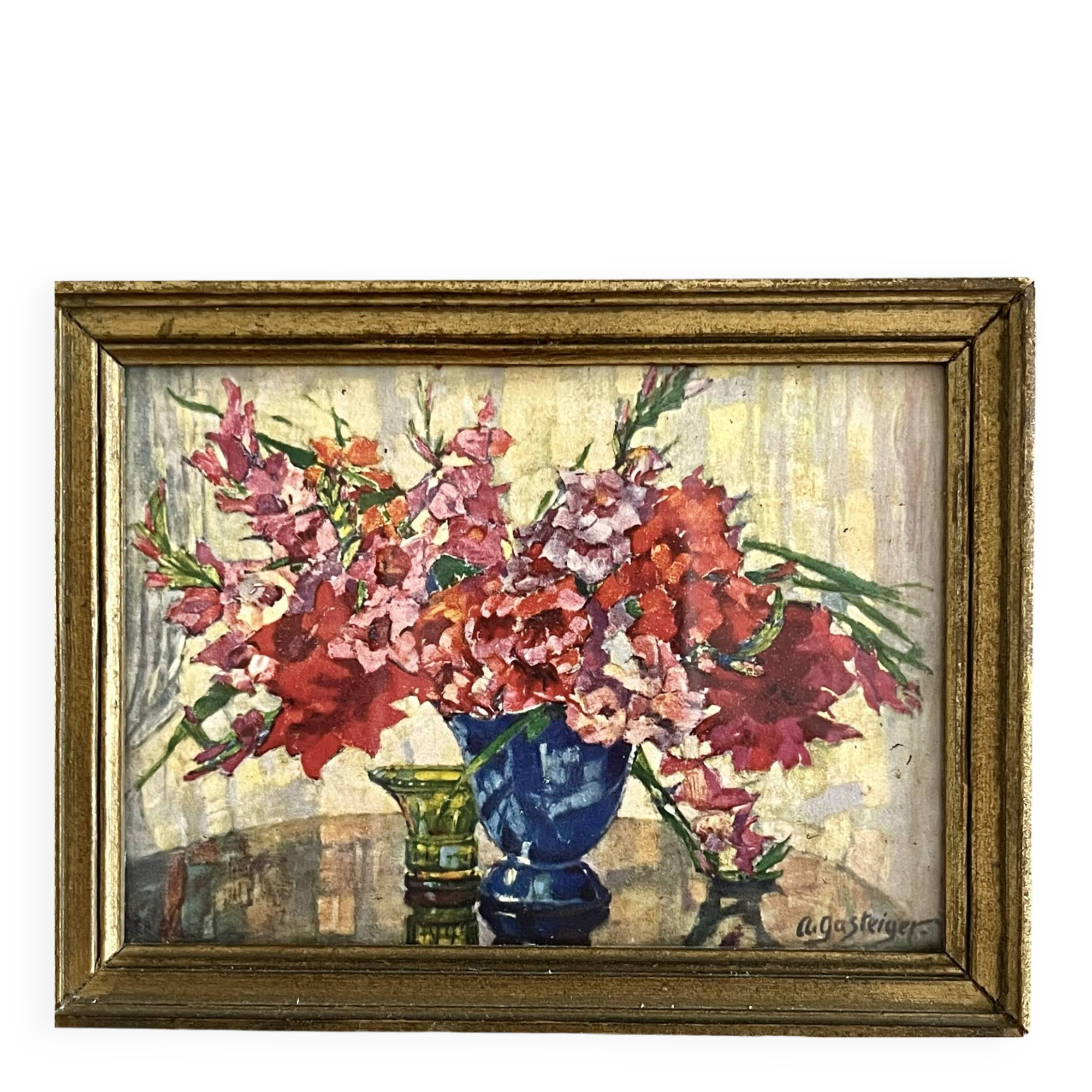 Tableau, bouquet de fleurs signée