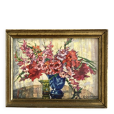 Tableau, bouquet of signed flowers.