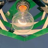 Modern metal lamella pendant lamp from the mid-century in the style of J. J. M. Hoogervorst for Anvia, 1960s.