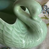 Almond green ceramic swan