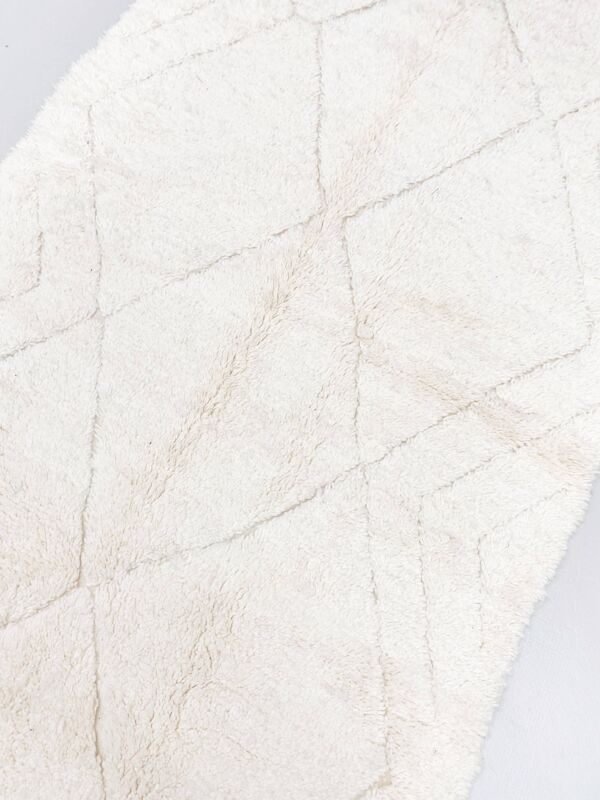 Tapis berbère marocain Beni Ouarain à losanges gravés 2,22x1,35m