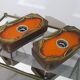 Set of 2 German Orange Lava Ceramic Wall Lamps from the 1960s / 70s Pan Keramik