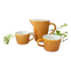 Set of Ceramic Tea Cups and Milk Jug by Secla, 1970's