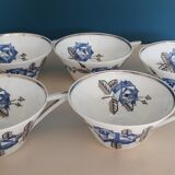 Service of cups and milk jar in fine porcelain from Limoges Art Deco