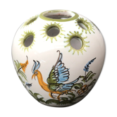 Ancien vase pique fleurs Moustiers céramique peinte made in France vintage